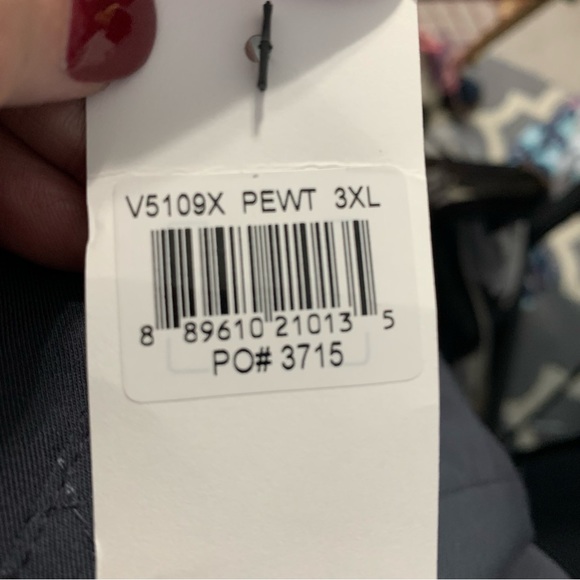 Vera Bradley Unisex Cargo Plus Size Scrub Pants In Pewter - Picture 5 of 9